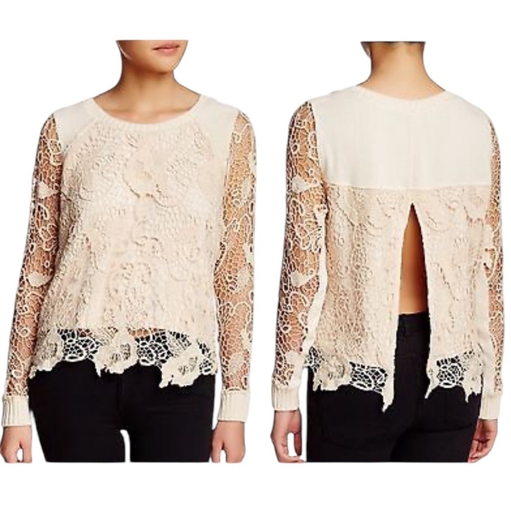 Free People Elegant Cream Lace Women's Top Size XS